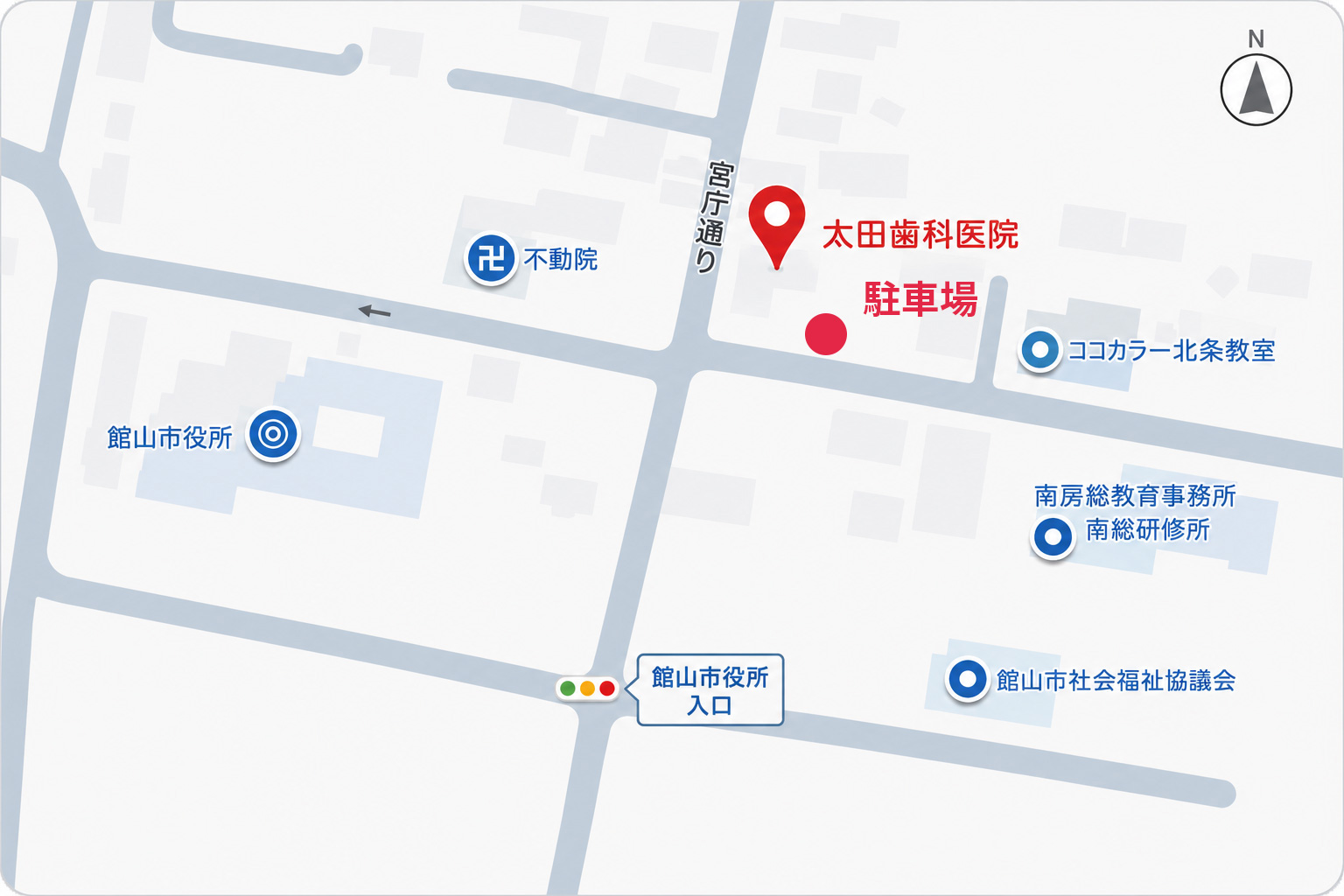 太田歯科医院・駐車場の詳細地図